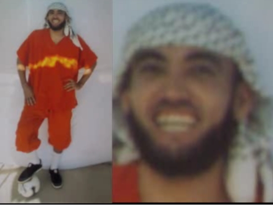 Oybek Jabbarov clowns for Red Cross cameras in Guantanamo, via the Miami Herald.jpg